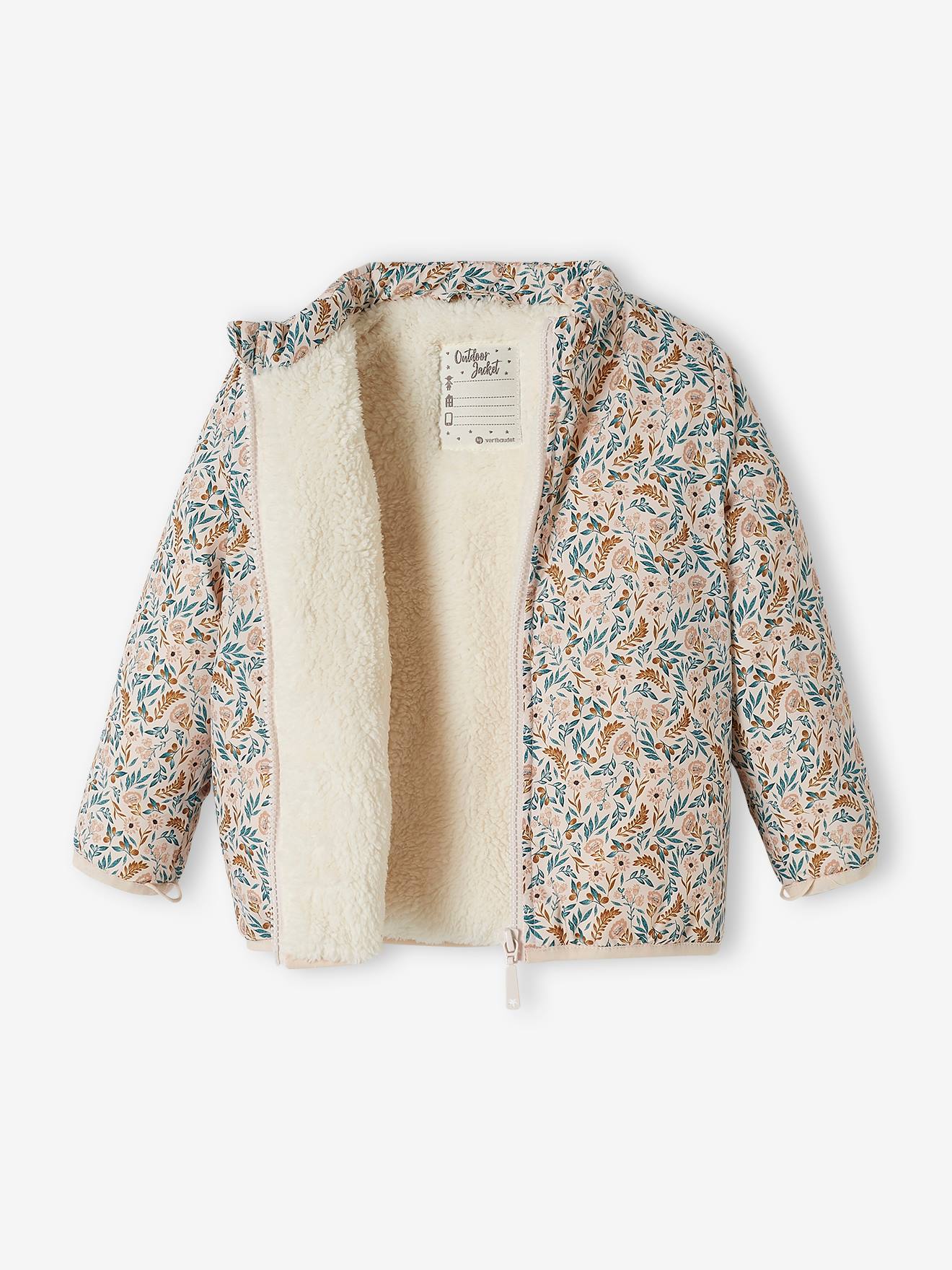 Parka com capuz 3 em 1, verde-escura lisa para meninas
