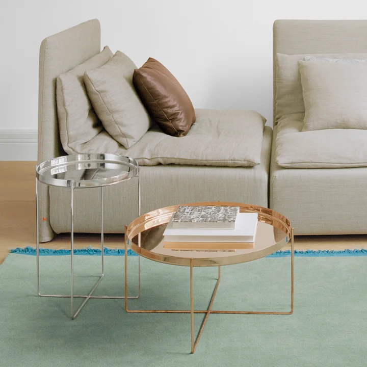 e15 - Habibi Beistelltisch H 47 cm / Ø 37 cm, edelstahl poliert