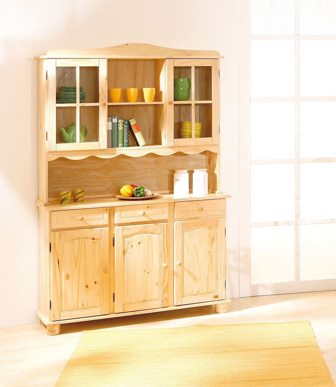 Buffet LUIS 130x198x43 cm Massivholz Kiefer Natur