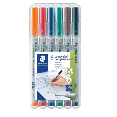 STAEDTLER® Lumocolor® non-permanent pen 311 Universalstift S, 6 Stück in aufstellbarer Box