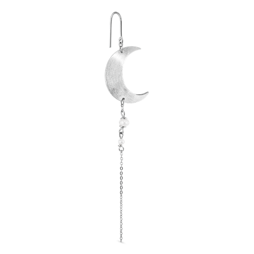 Jane Kønig Half Moon Pearl Ørering, Silver-Left