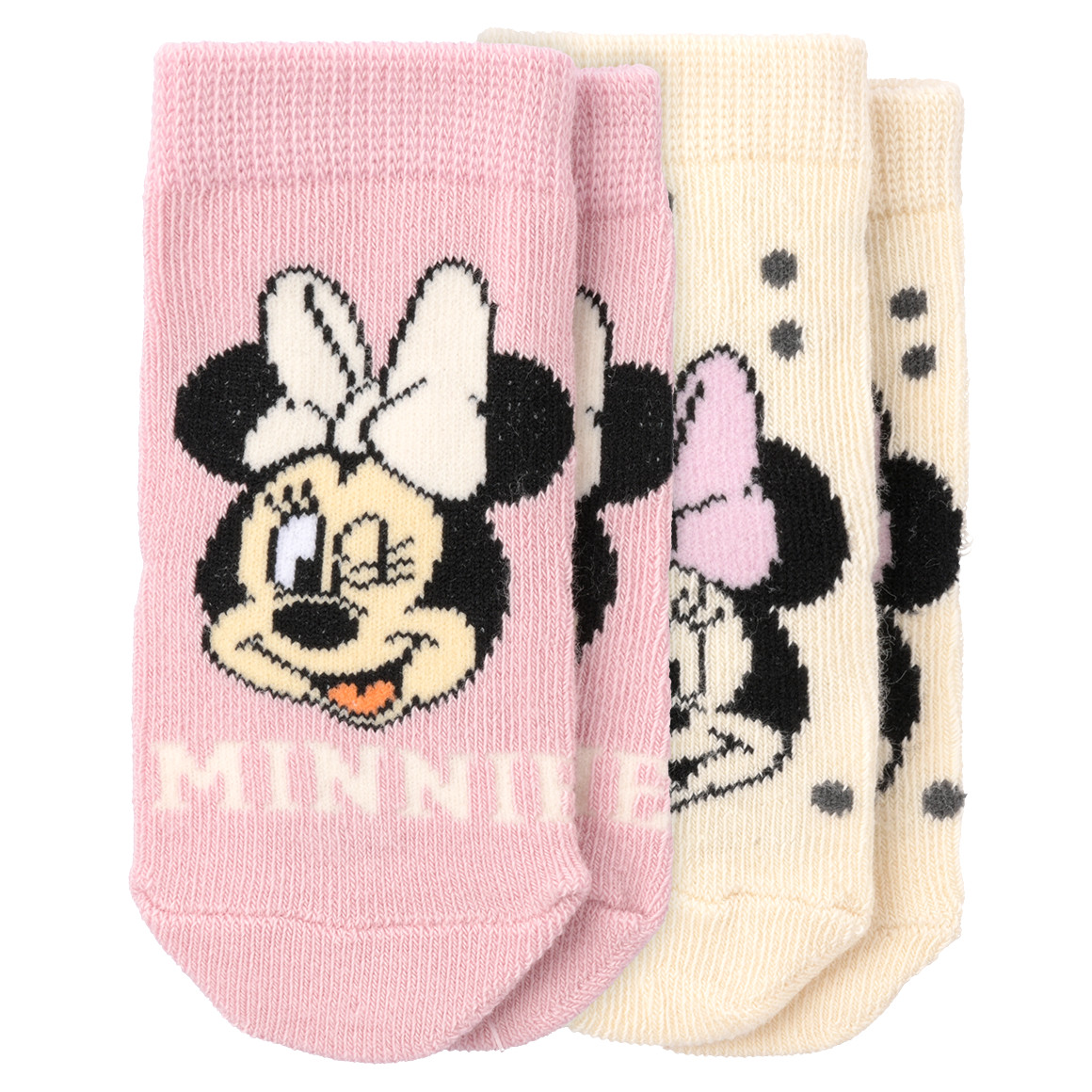 Topomini 2 Paar Minnie Maus Socken im Set cremeweiss / rosa