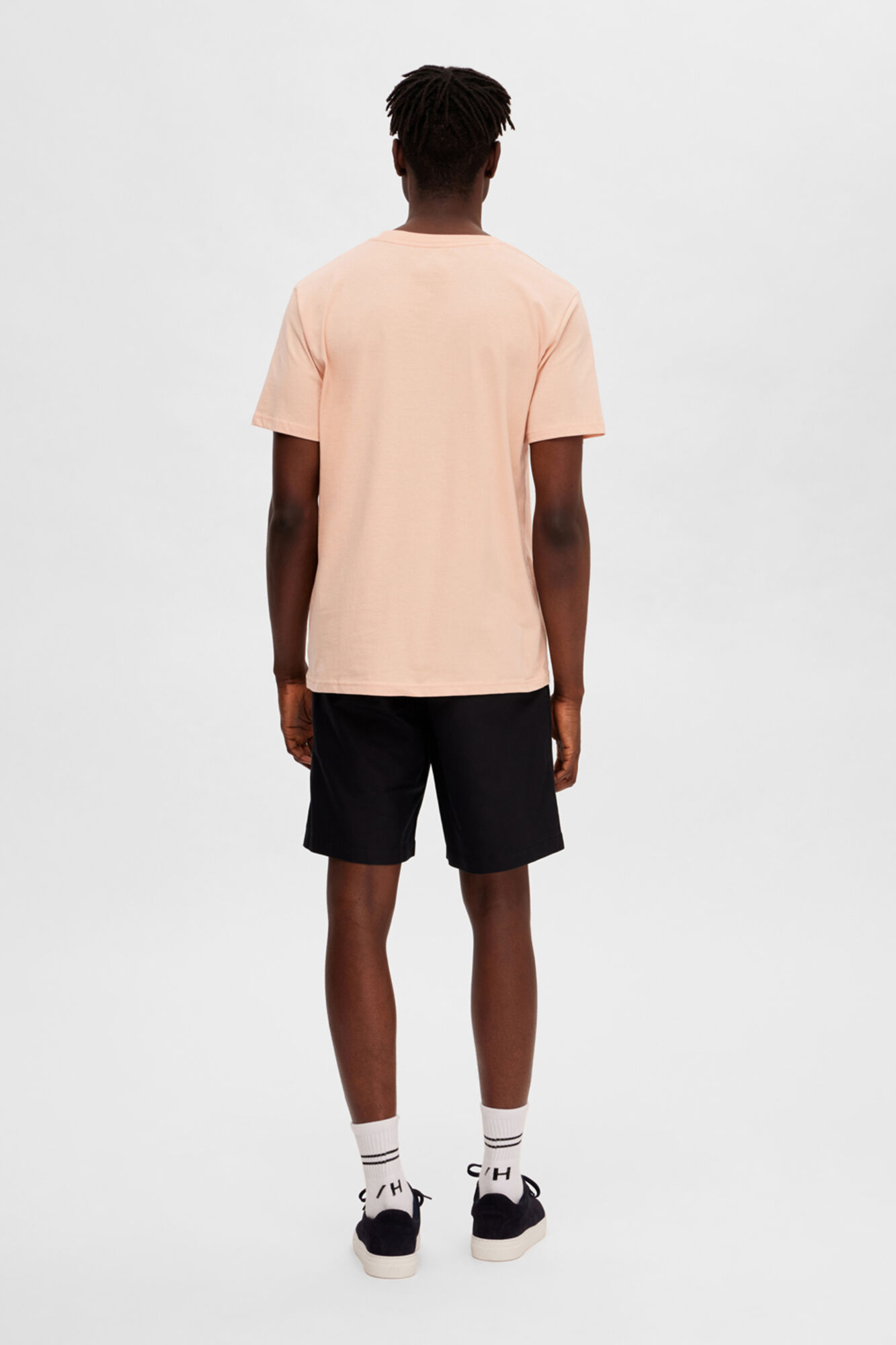 Camiseta de manga curta em algodão orgânico. - Rosa