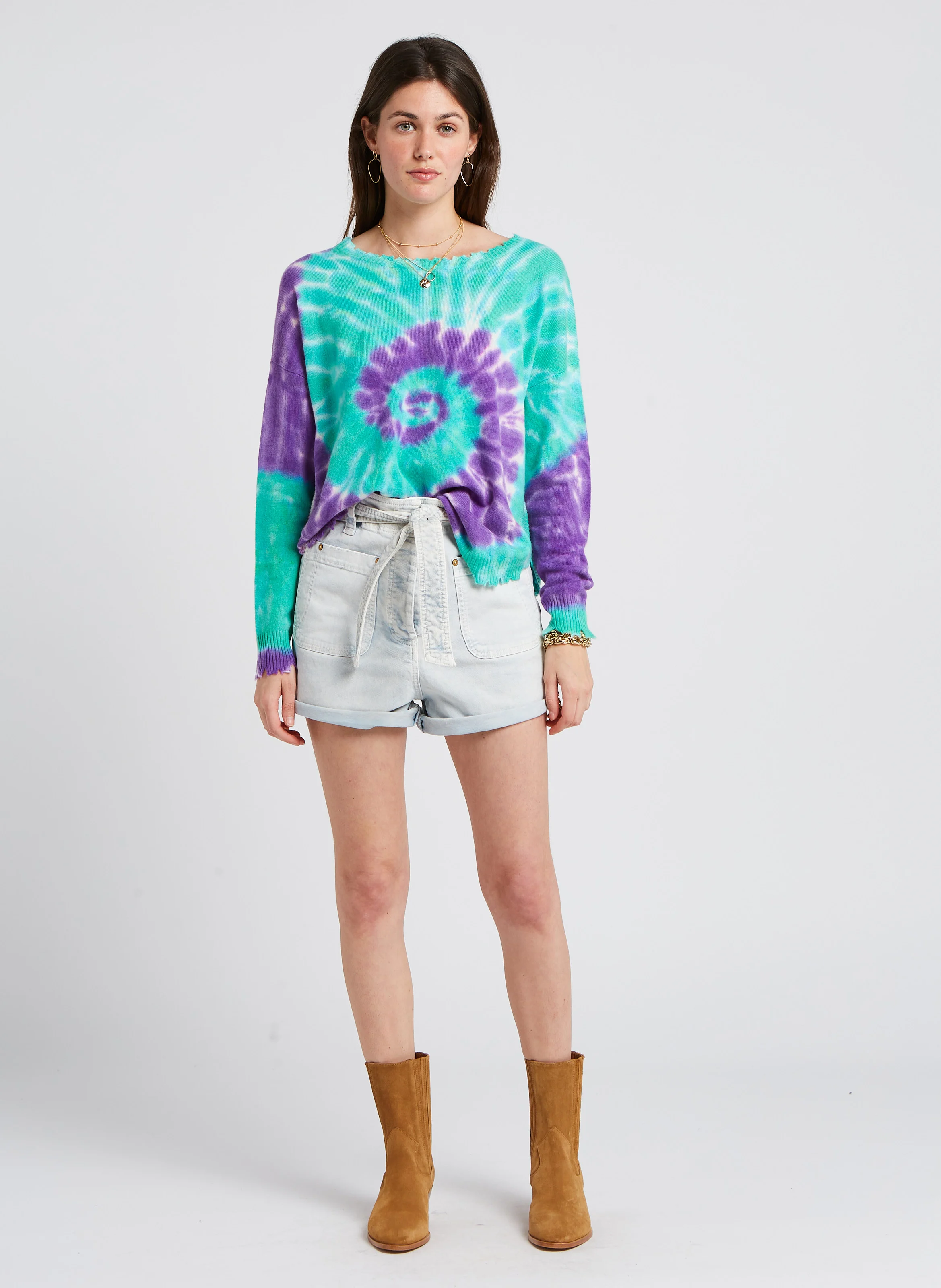 MELA SUNNY - Pull tie-and-dye en cachemire | Violet