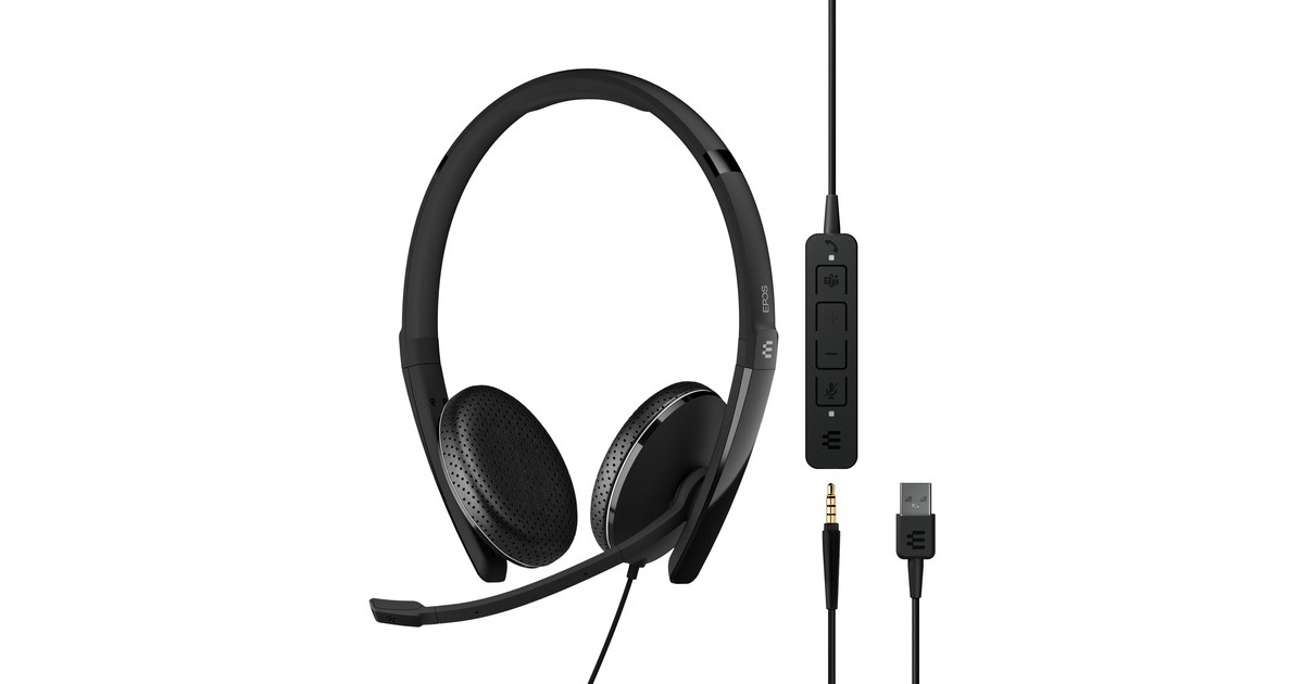 EPOSADAPT 165T USB II on-ear headset  (Zwart)