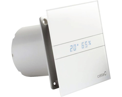 Asinbouwventilator CATA E100 GTH Ø 100 met temperatuur- en vochtigheidsweergave