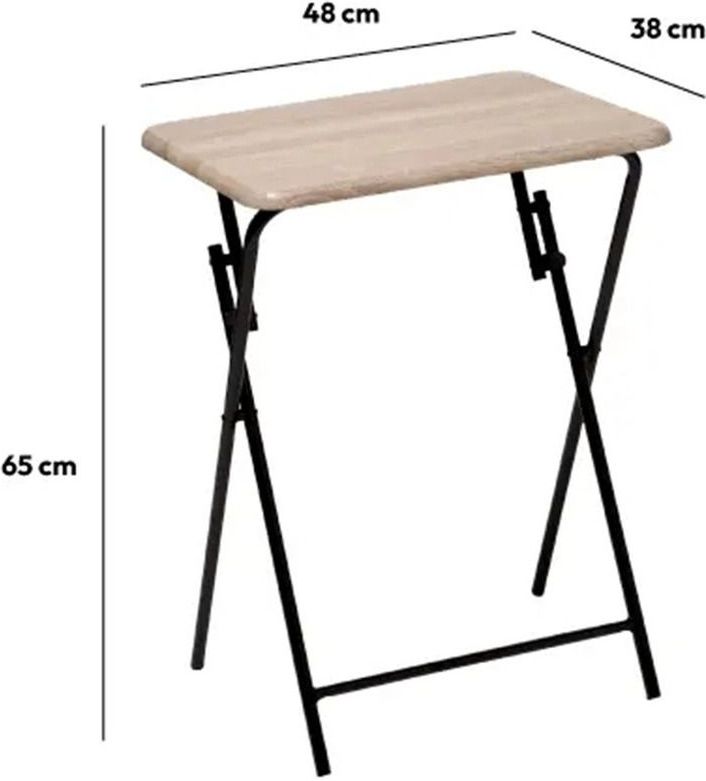 5Five - Edson - Bijzettafel - Naturel/Zwart - Metaal - Inklapbaar