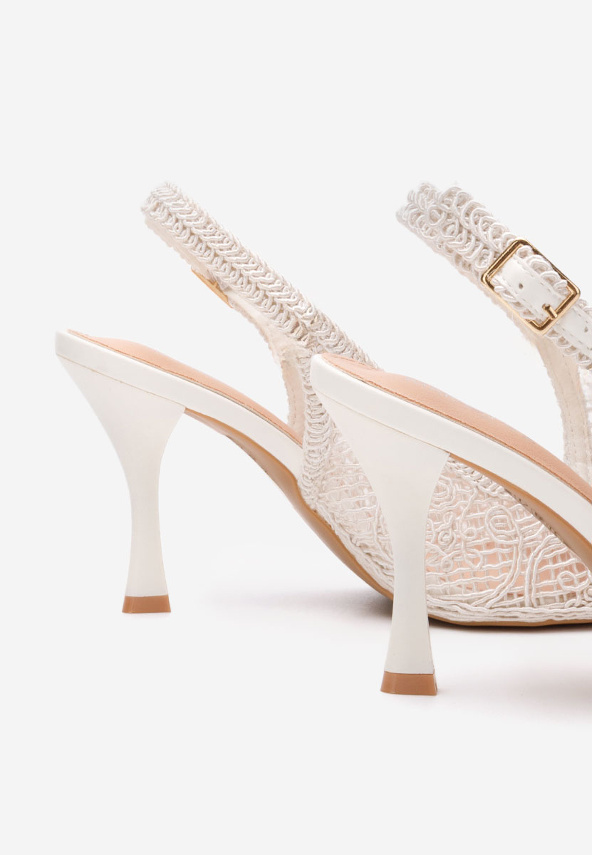 Chaussures à talon fin blancs Donita
