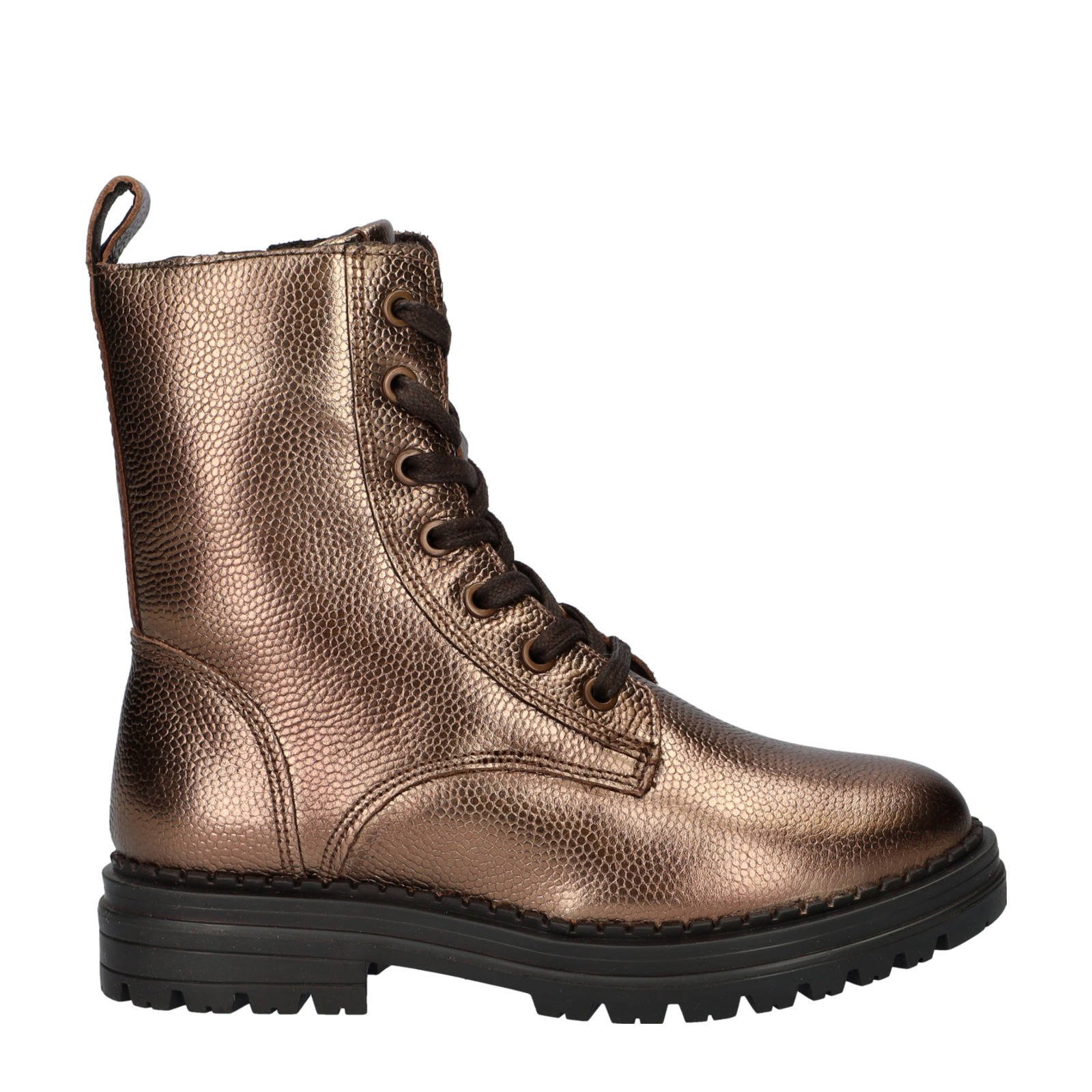 Nelson Kids leren veterboots brons