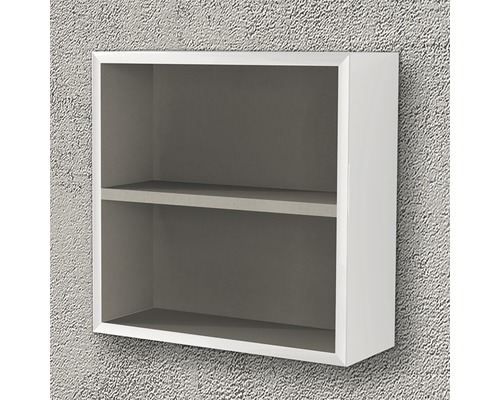 Wandkast zonder deur, badkamer, huis, breedte 40 cm, wit hoogglans, volledig gemonteerd
