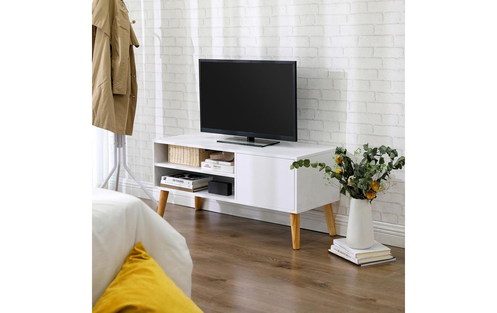 TV-Möbel 110 x 40 cm, Weiss<br>Fernsehertisch