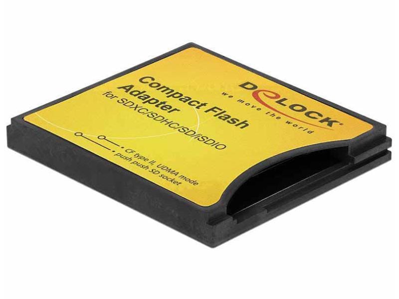 Delock CF-Adapter Compact Flash Typ II für SD/SDHC/SDXC/MMC CF-Adapter für SD / SDHC / SDXC / MMC-Speicherkarten