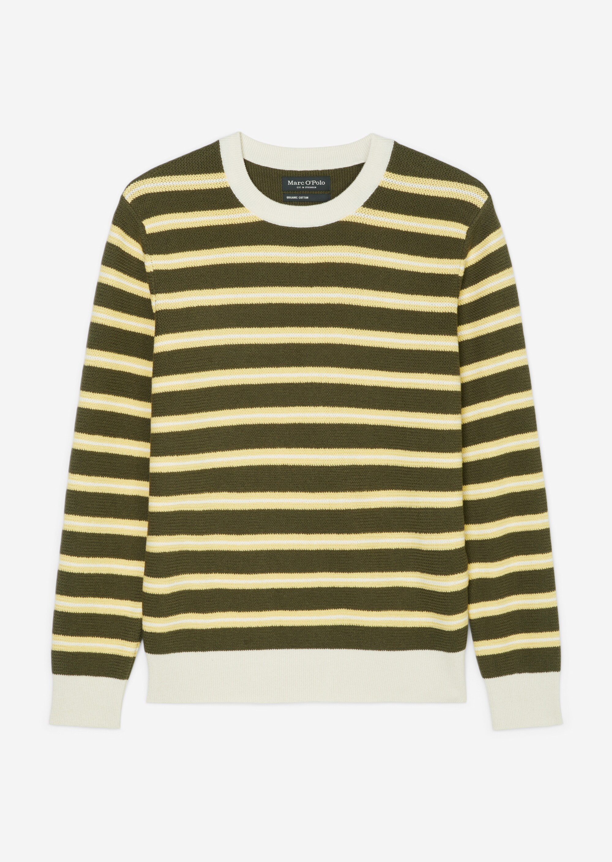 Pullover regular aus gestreifter Bio-Baumwolle