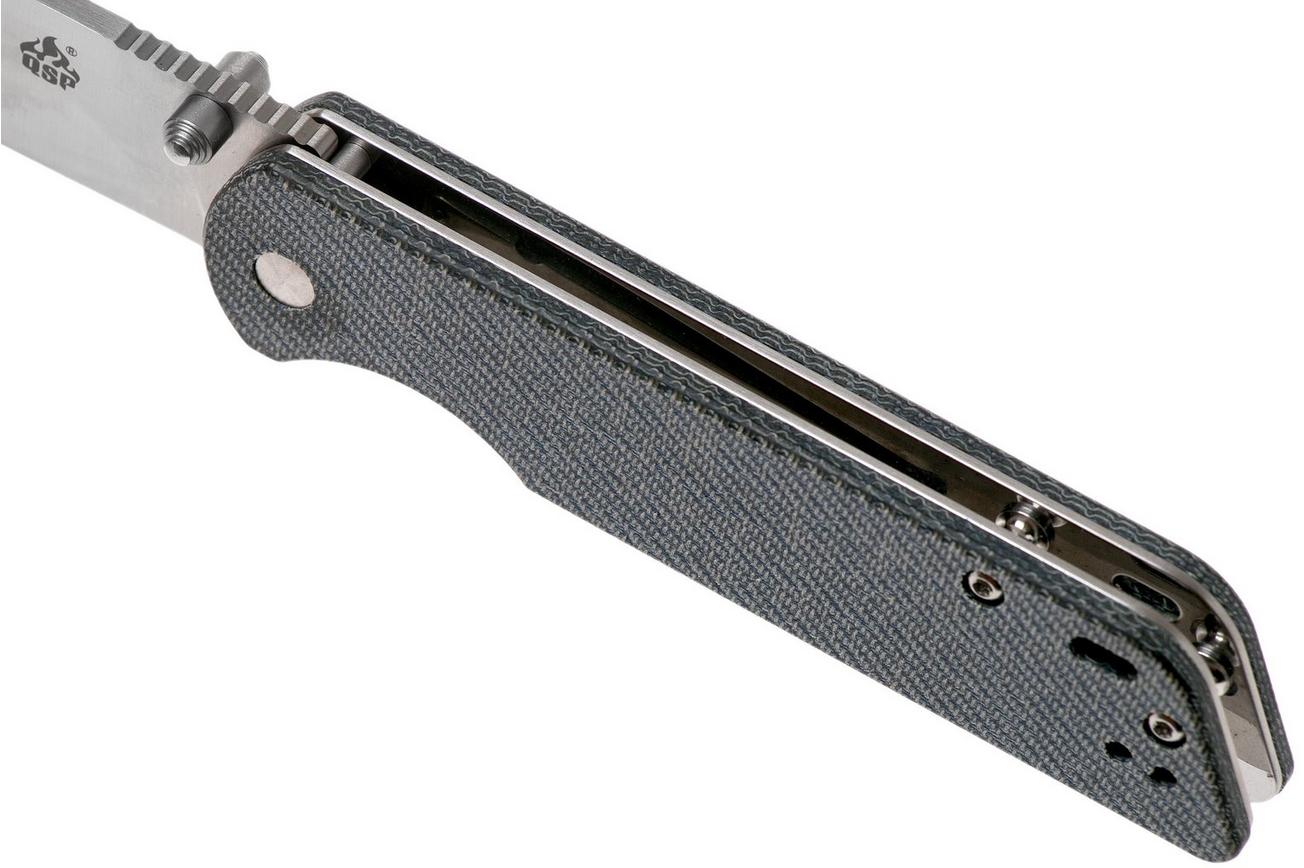 QSP Knife Parrot QS102-F Denim Micarta, zakmes
