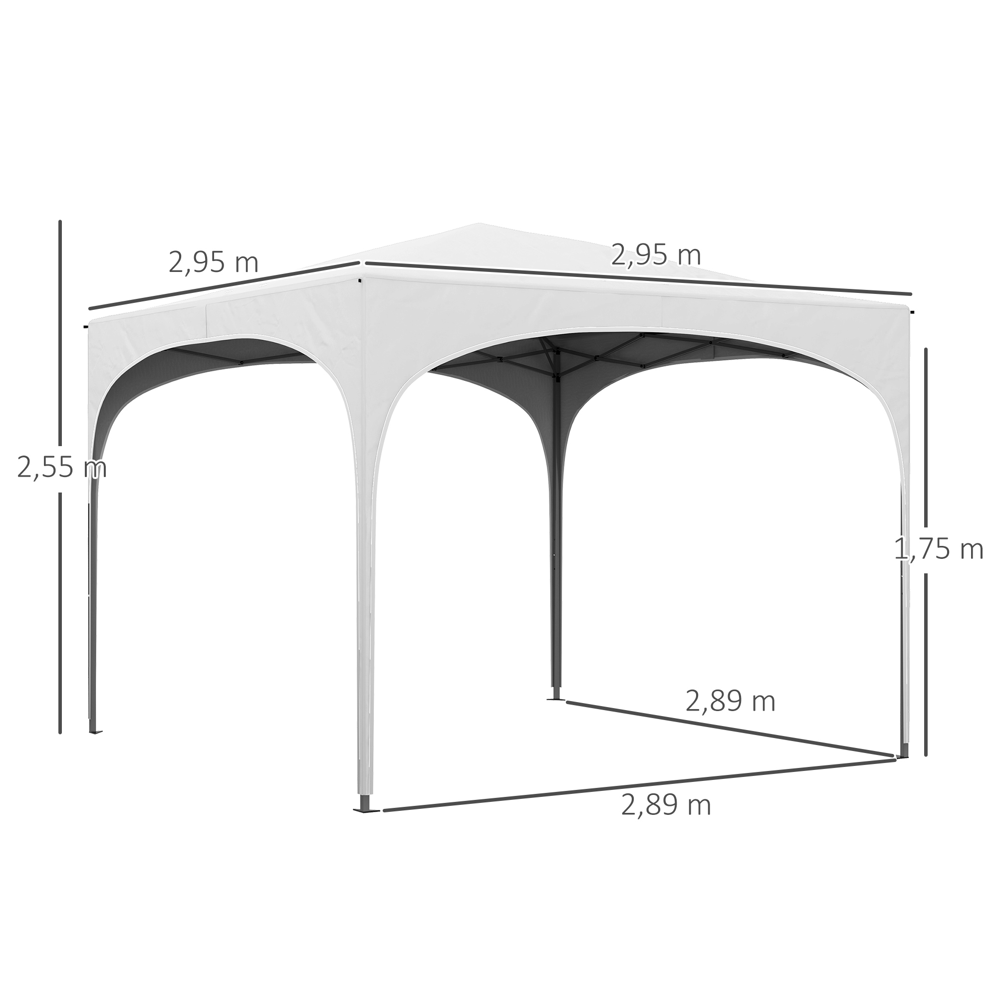 Tenda dobrável Outsunny branca