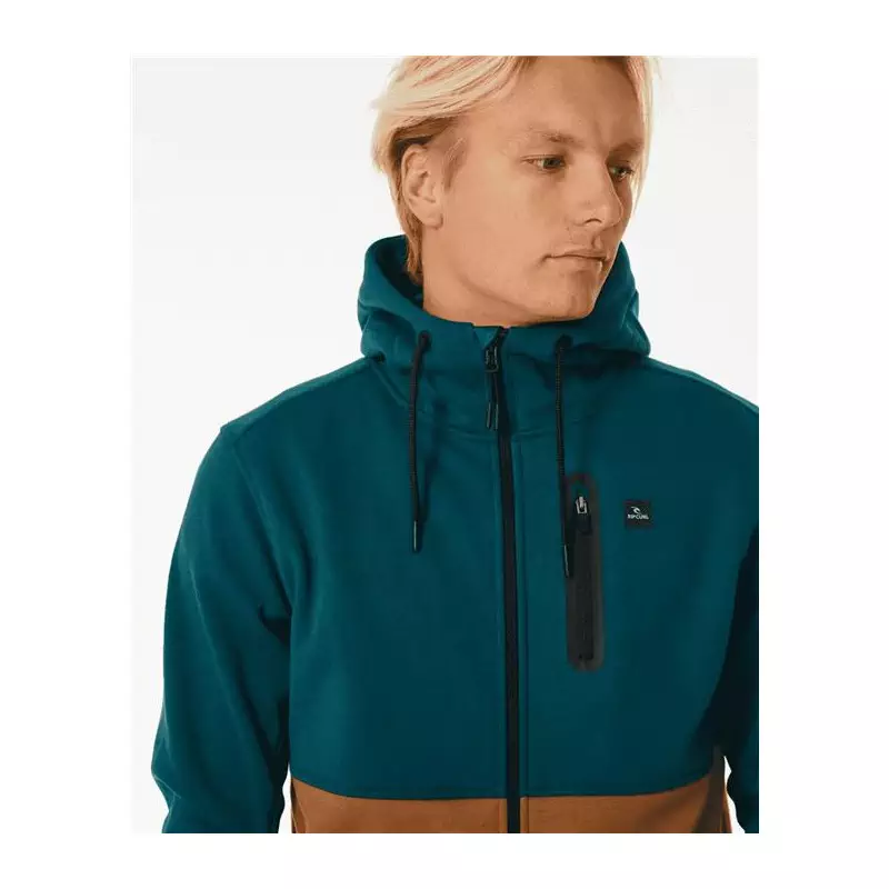 Sweat RIPCURL Anti Series Departed Zip Thr Blue Green