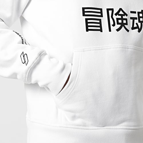 Sweat Capuche Corporate Logo Blanc