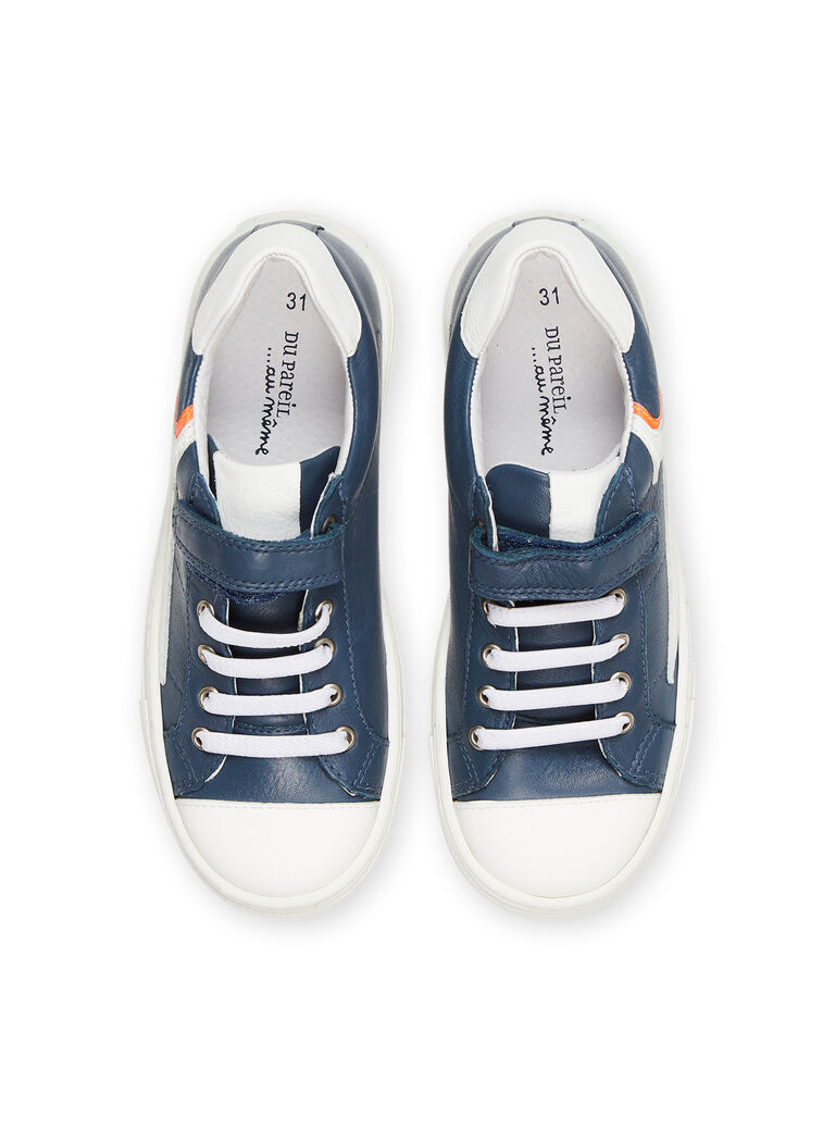 Baskets en cuir bleu marine