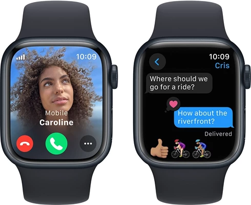 Apple Watch Series 9 GPS   Cellular 45mm Midnight Aluminium Case with Midnight Sport Band - S/M