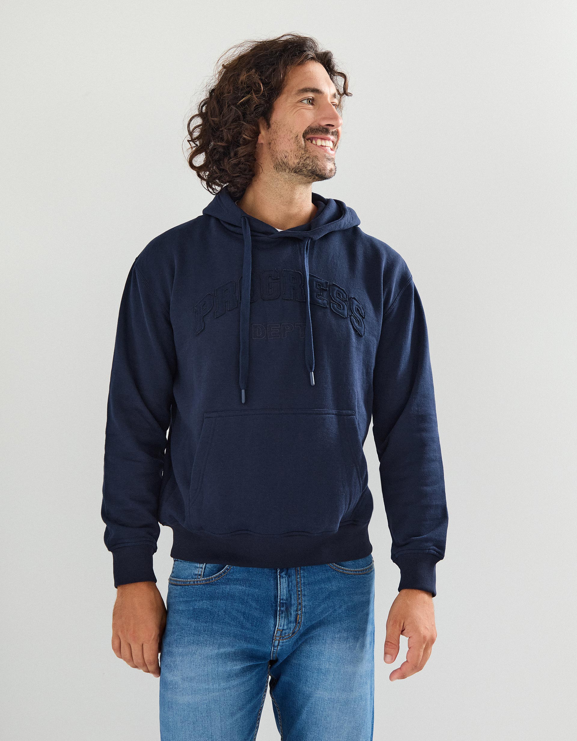 Sweatshirt Felpa com Capuz, Homem, Azul Escuro