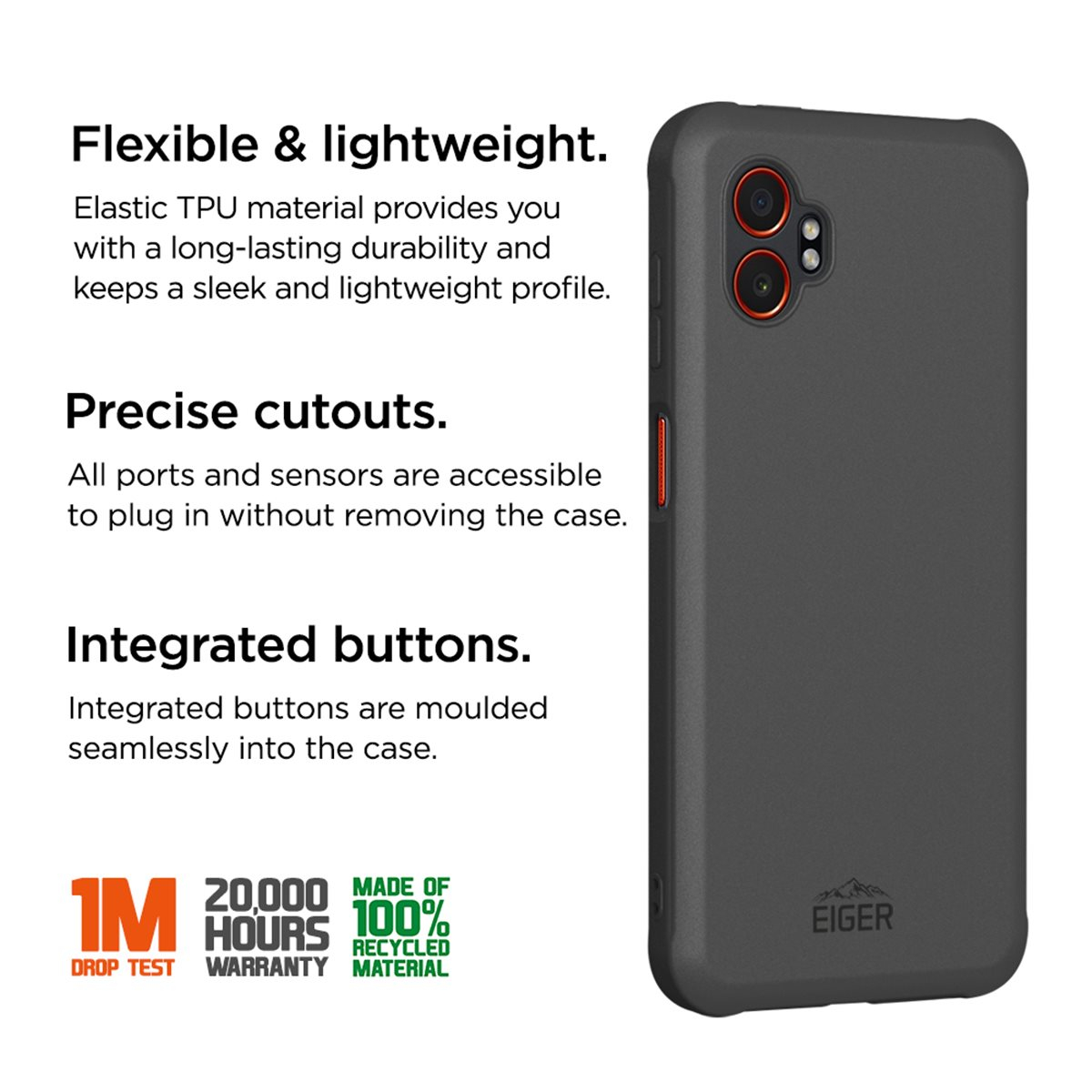 Samsung Galaxy Xcover7 Pro Grip Case Gummi Schutzhülle (EGCA00860)  - Schwarz
