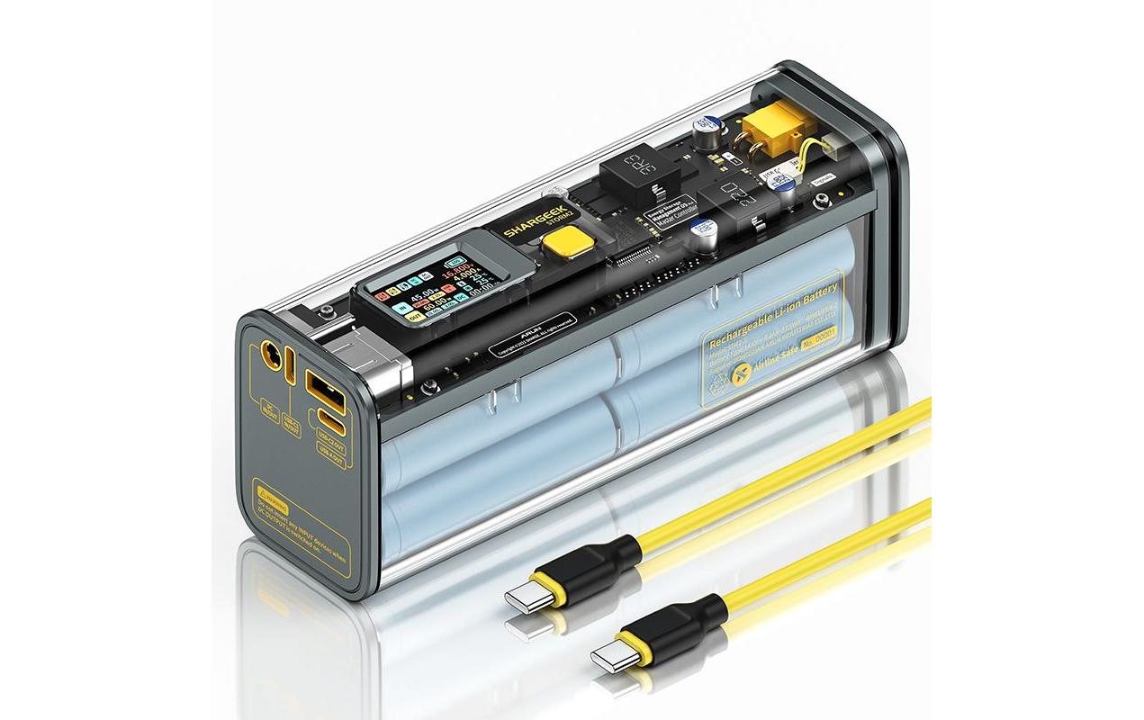 Powerbank Shargeek Storm 2 25600 mAh<br>Handliche Powerbank im transparentem Design