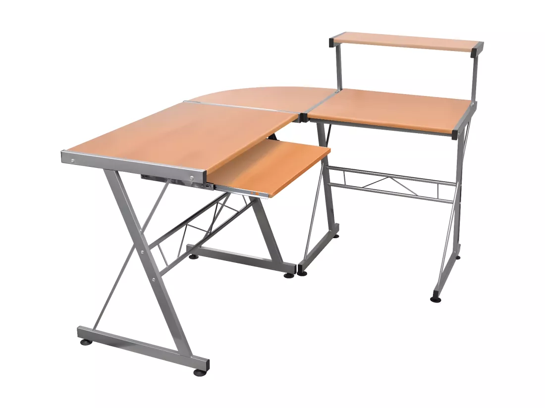 Bureau d'ordinateur d'angle Marron 132x112x99cm Bois ingénierie