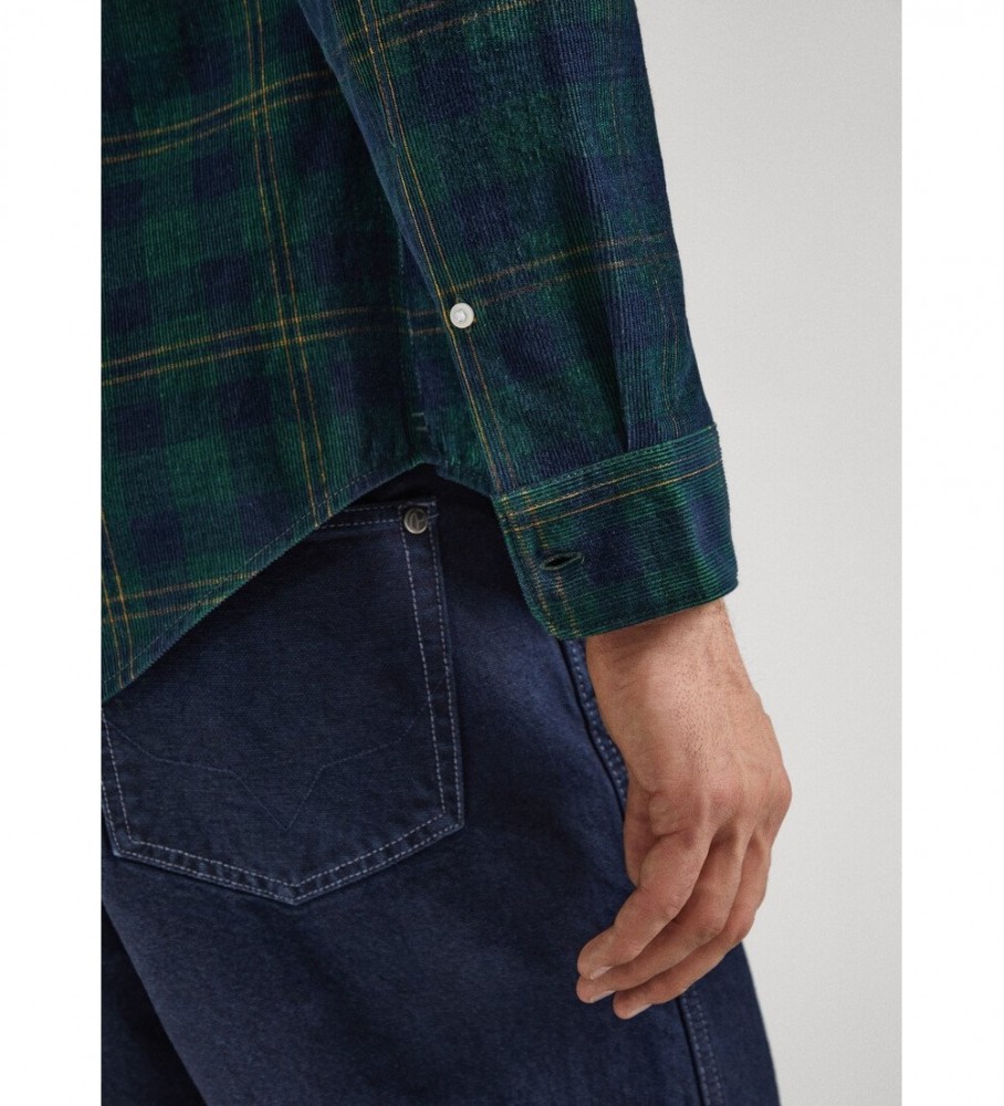 Camisa de algodão verde Pepe Jeans Cale
