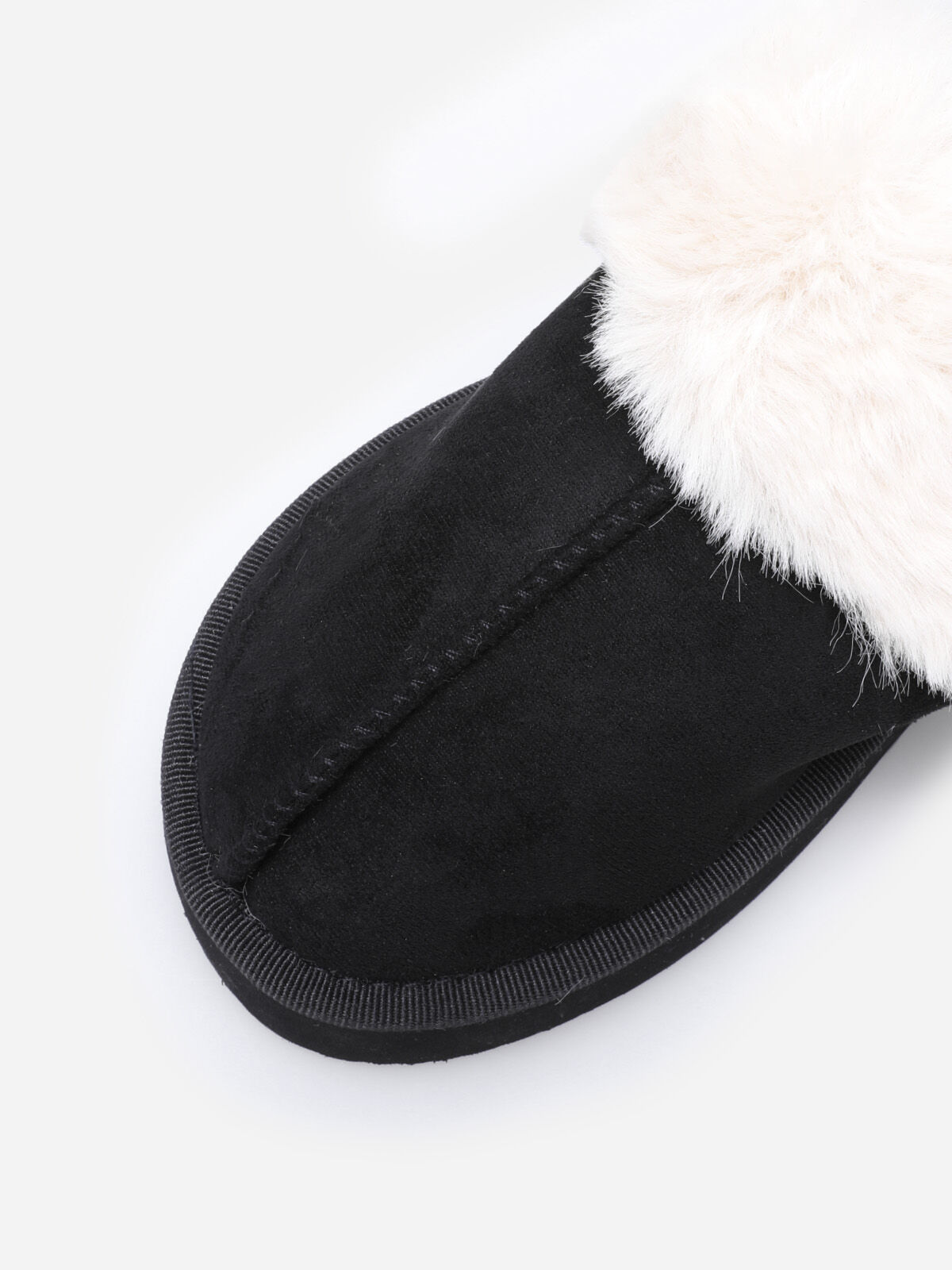 Mules fourrées à plateforme- Noir