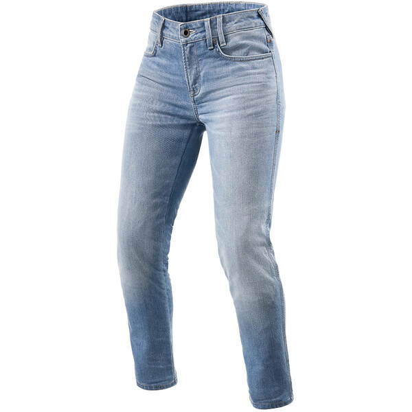 Rev'it - Jean femme Shelby 2 Ladies SK - court Bleu Clair