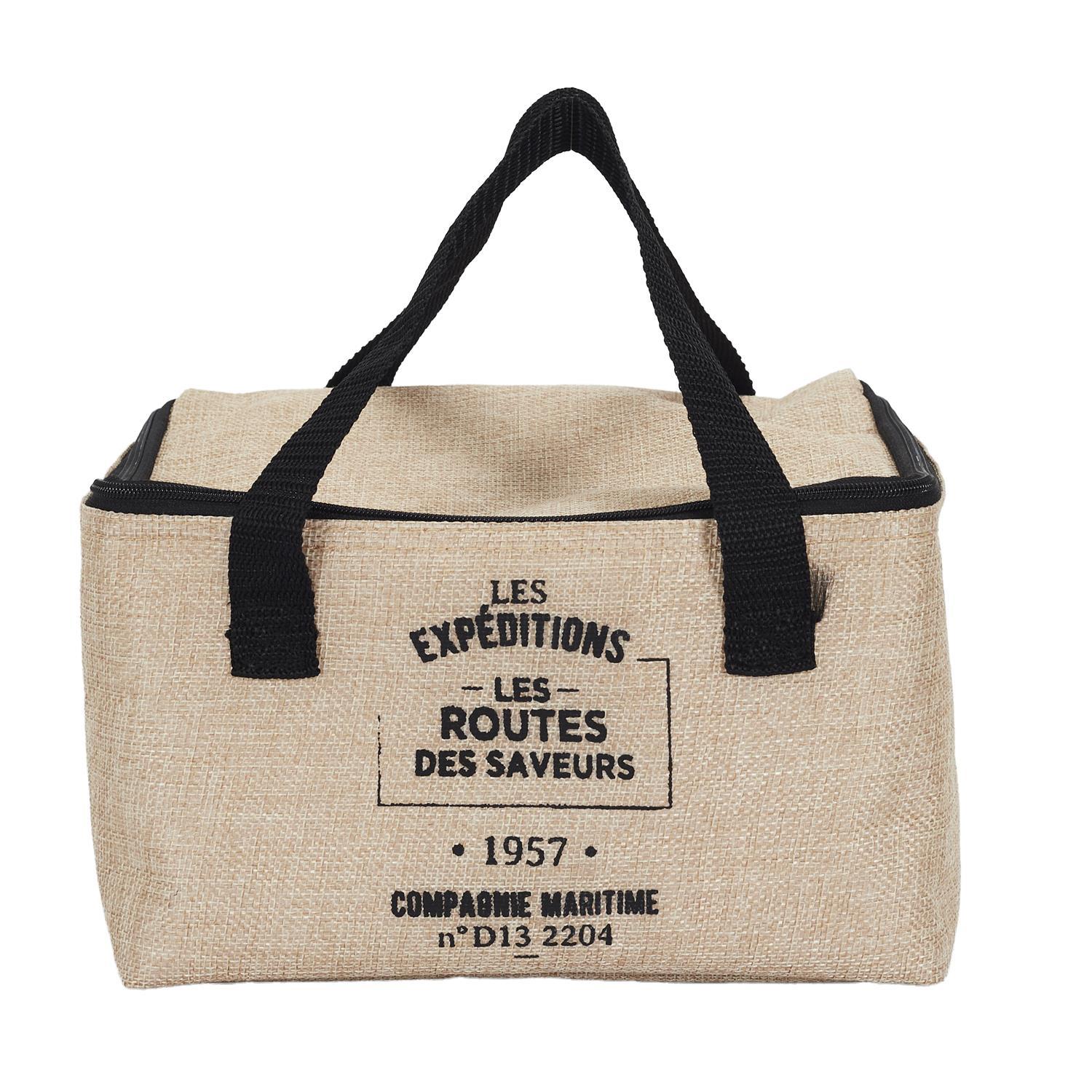 LUNCH BAG FRAICHEUR EFFET JUTE 24.5X18X16.5CM 8L
