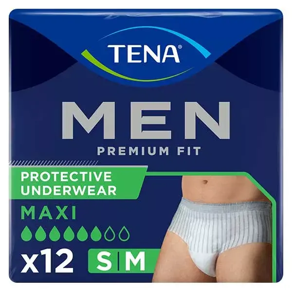 Cueca Protetora TENA Masculina Premium Fit Nível 4 Tamanho M Pacote com 12 unidades