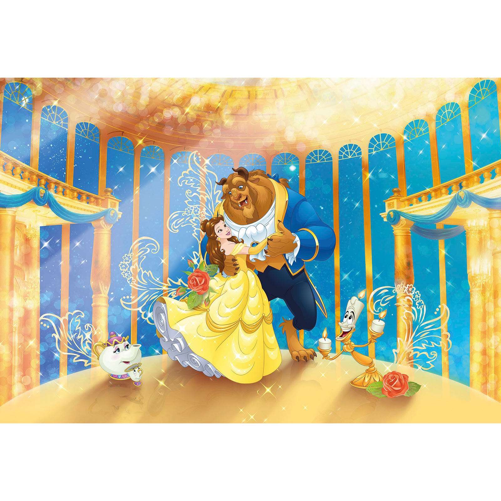 Papier-Fototapete BEAUTY AND THE BEAST - bunt - 368x254 cm