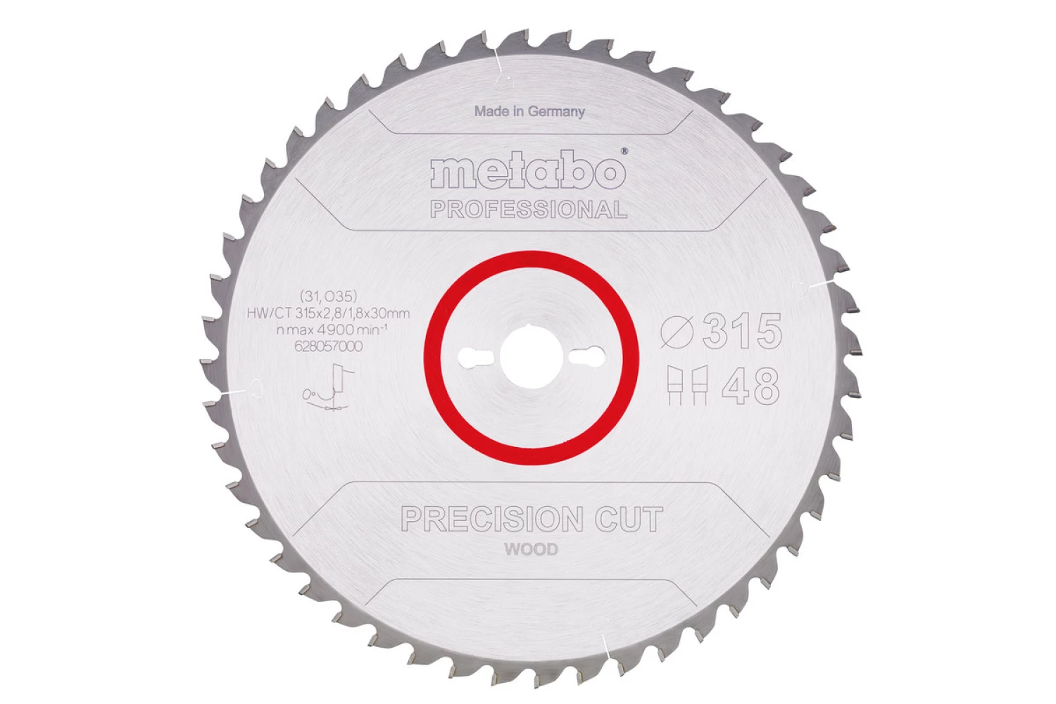 Metabo 628057000 Precision Cut Cirkelzaagblad - 315 x 30 x 48T - Hout / MDF