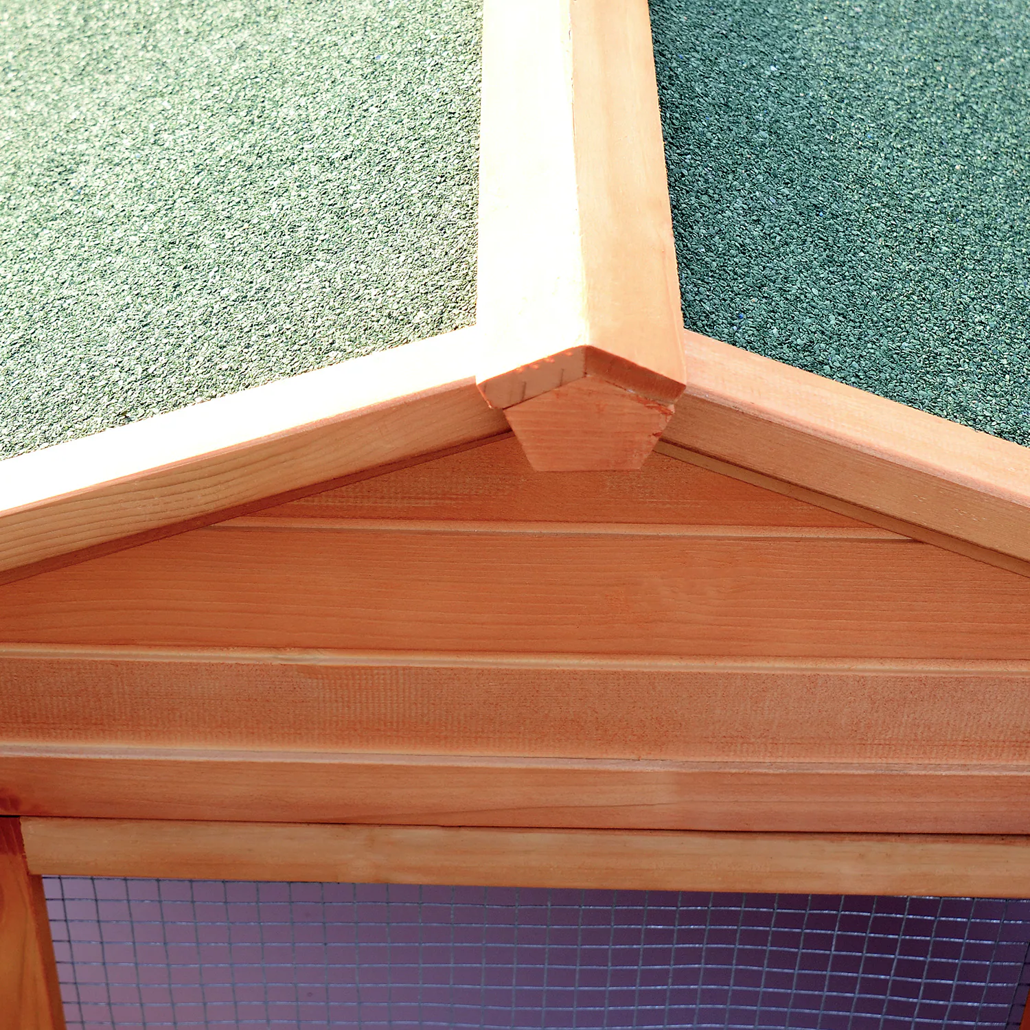 PawHut Kaninchenstall mit Seitengehege braun, grün 310 × 68 × 87 cm (LxBxH)