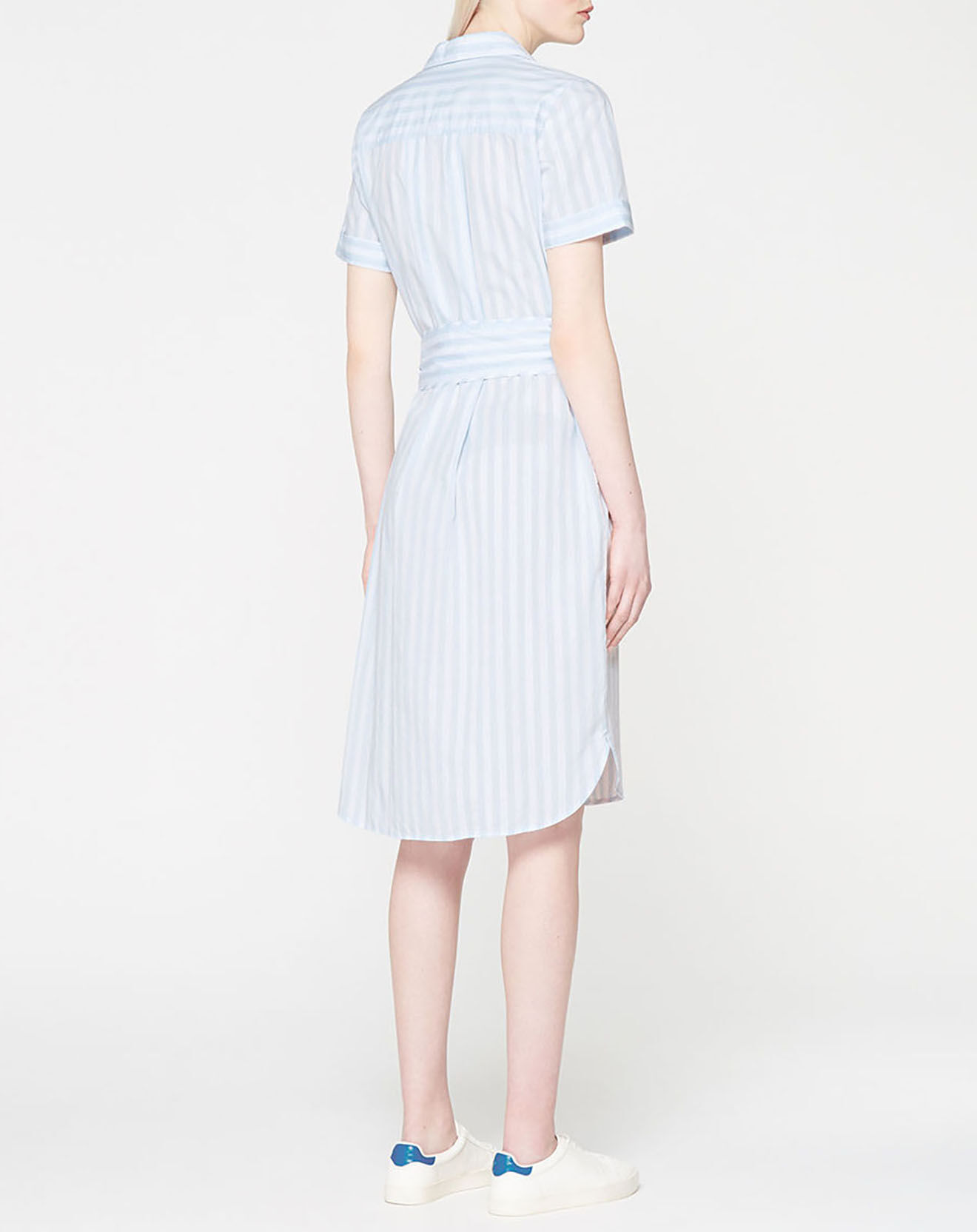 Tommy Hilfiger Robe chemise en popeline cot à rayures bleu/blanc