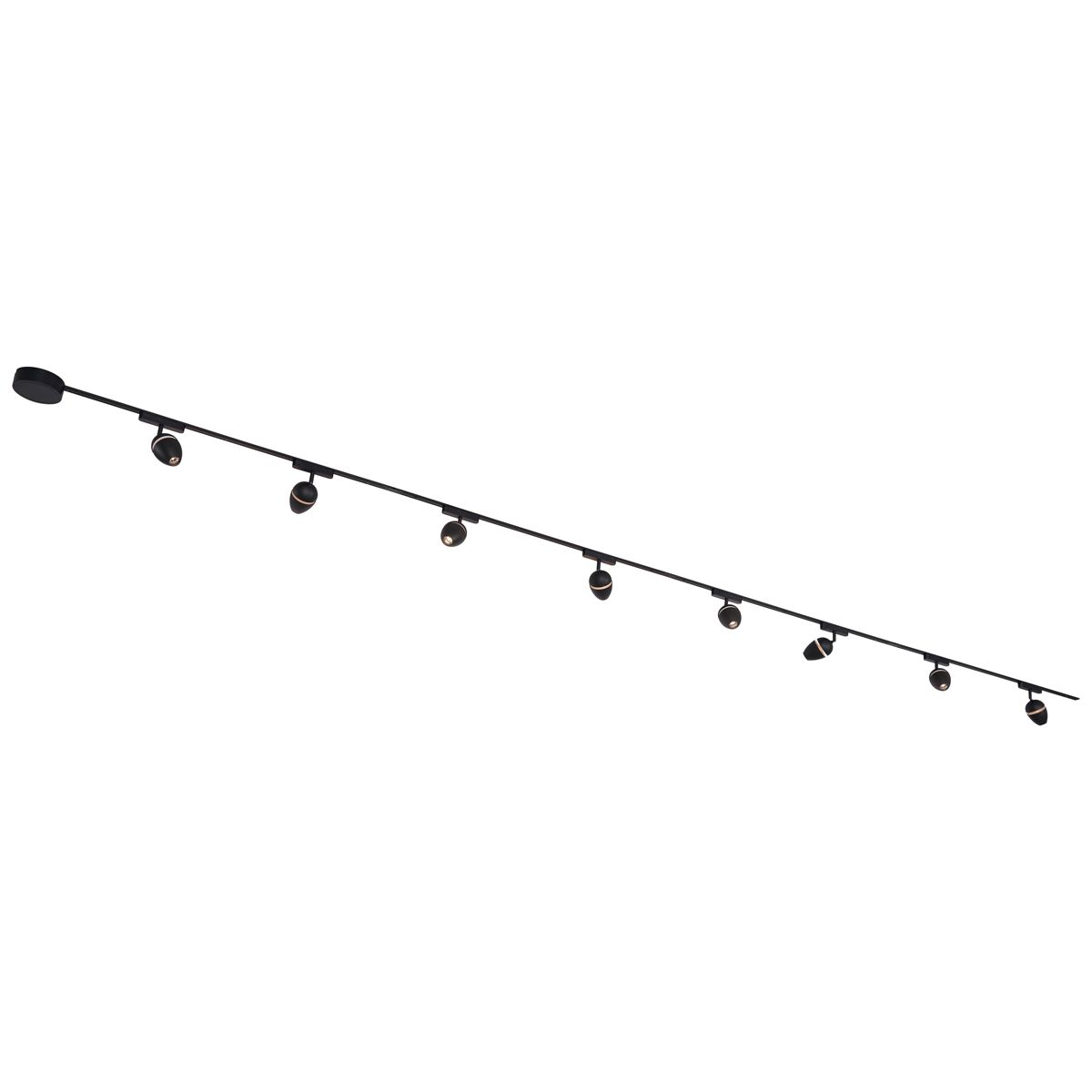 Modern railsysteem met 8 spots zwart 1-fase - Magnetic Eggy