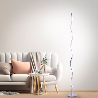 LED-Stehleuchte Wave 120x14 cm stahlfarbig