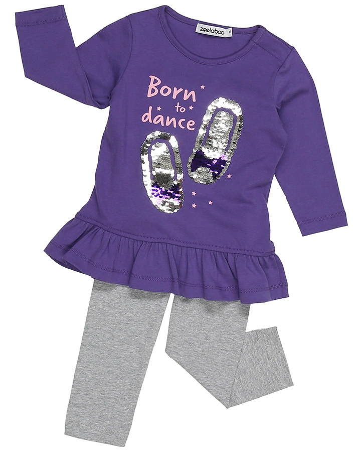 Langarmshirt BALLET SHOES mit Rüsche in lila