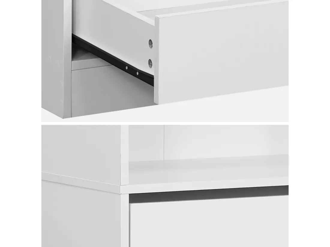 Module dressing avec 5 tiroirs et 2 étagères. blanc. panneaux stratifiés