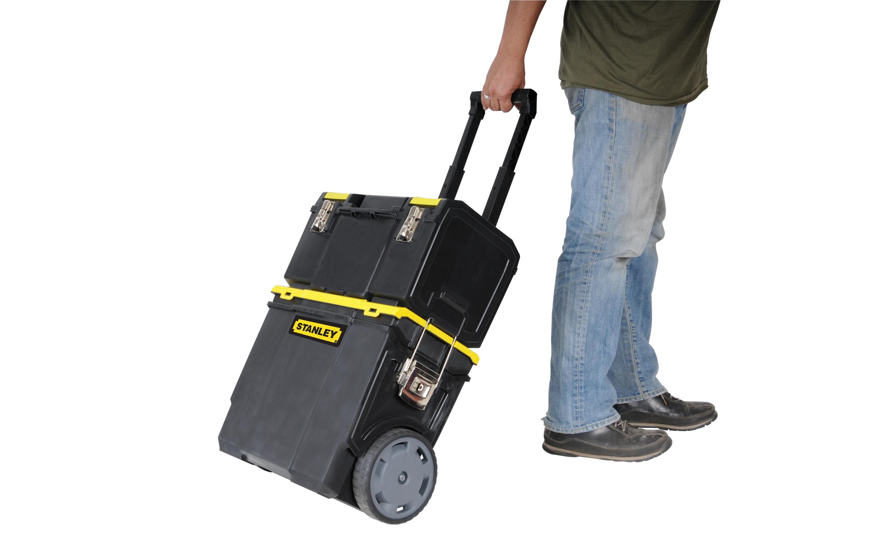Werkzeugbox mit RollenMit robustem Telskopgriff