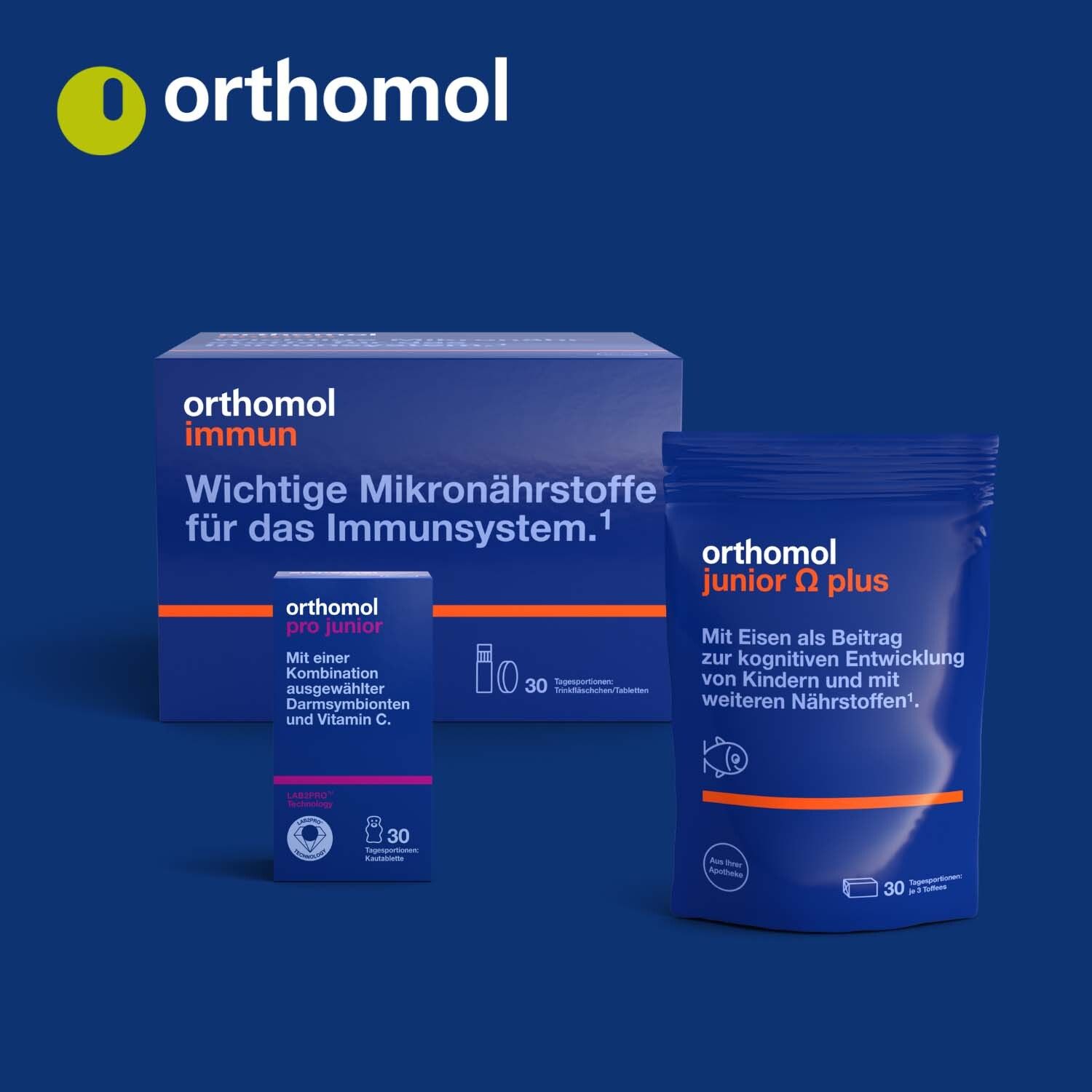 Orthomol junior C plus - mit Vitamin C als Beitrag zu einer normalen Funktion des Immunsystems - Waldfrucht-Geschmack - Kautabletten