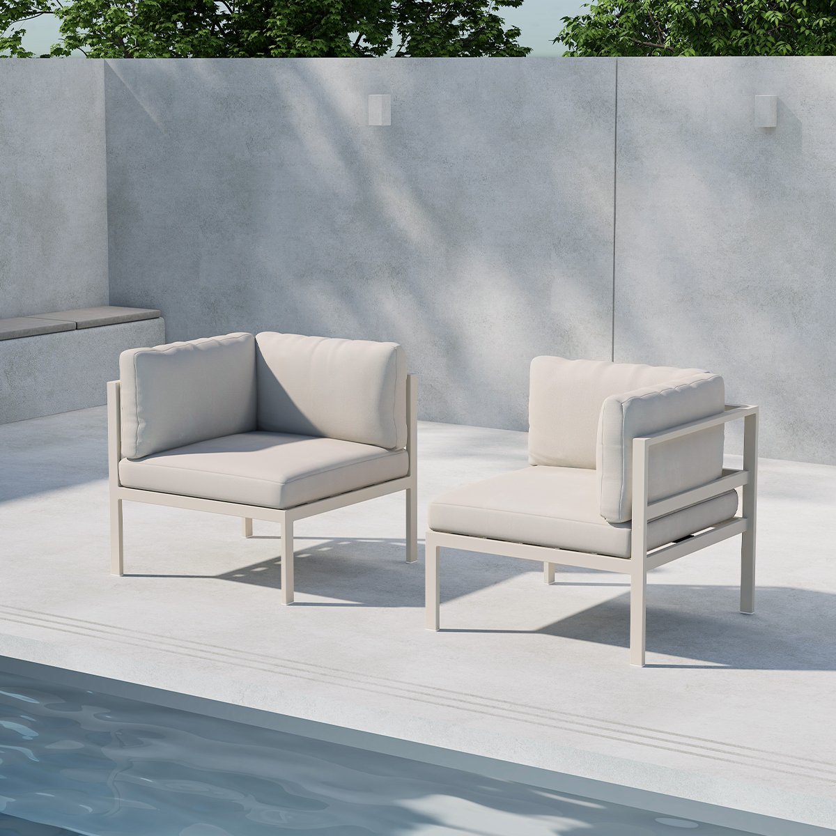 Modulair tuin hoekelement Glen Beige