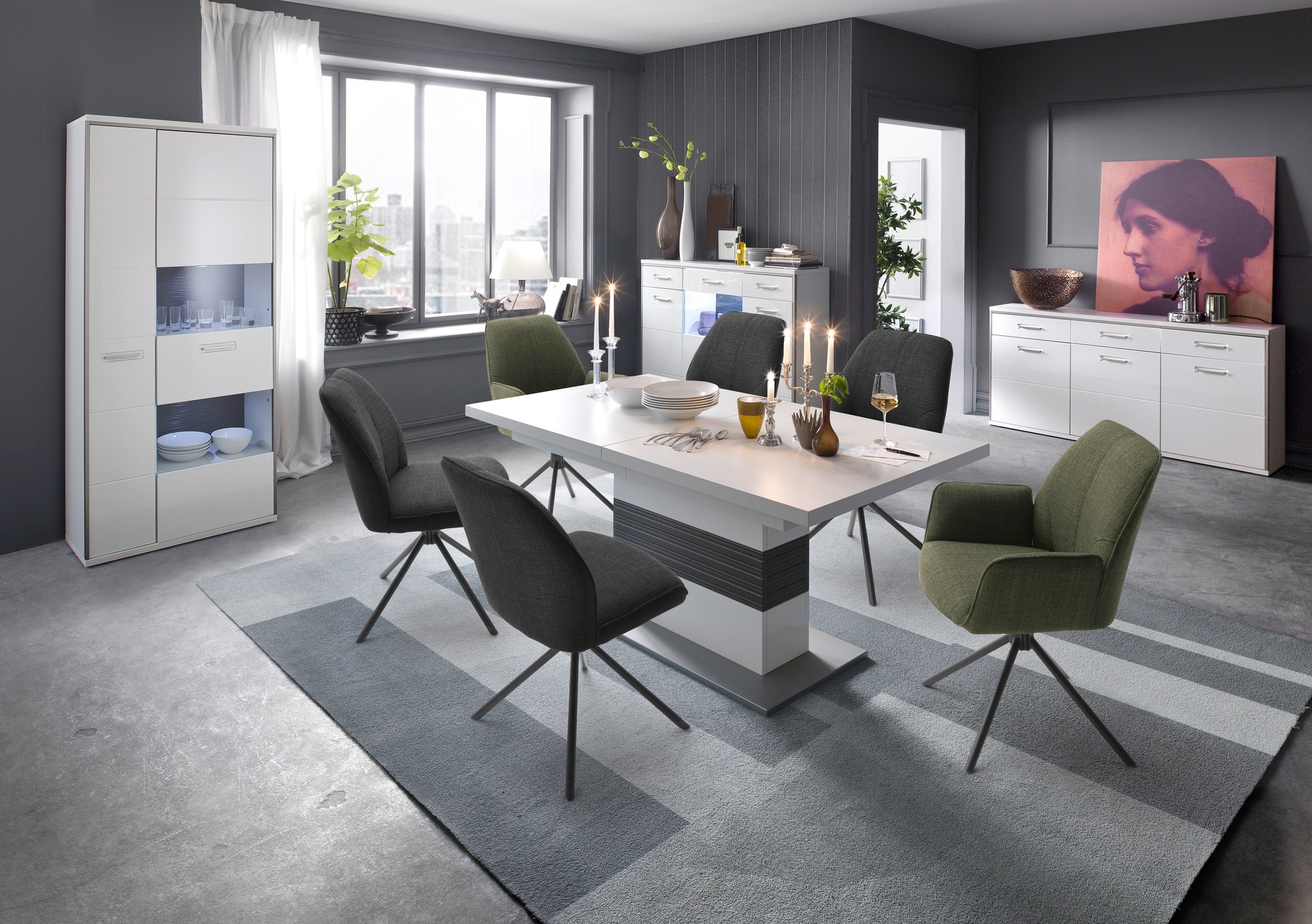 Polsterstuhl TAYLOR 49 x 88 cm grau anthrazit