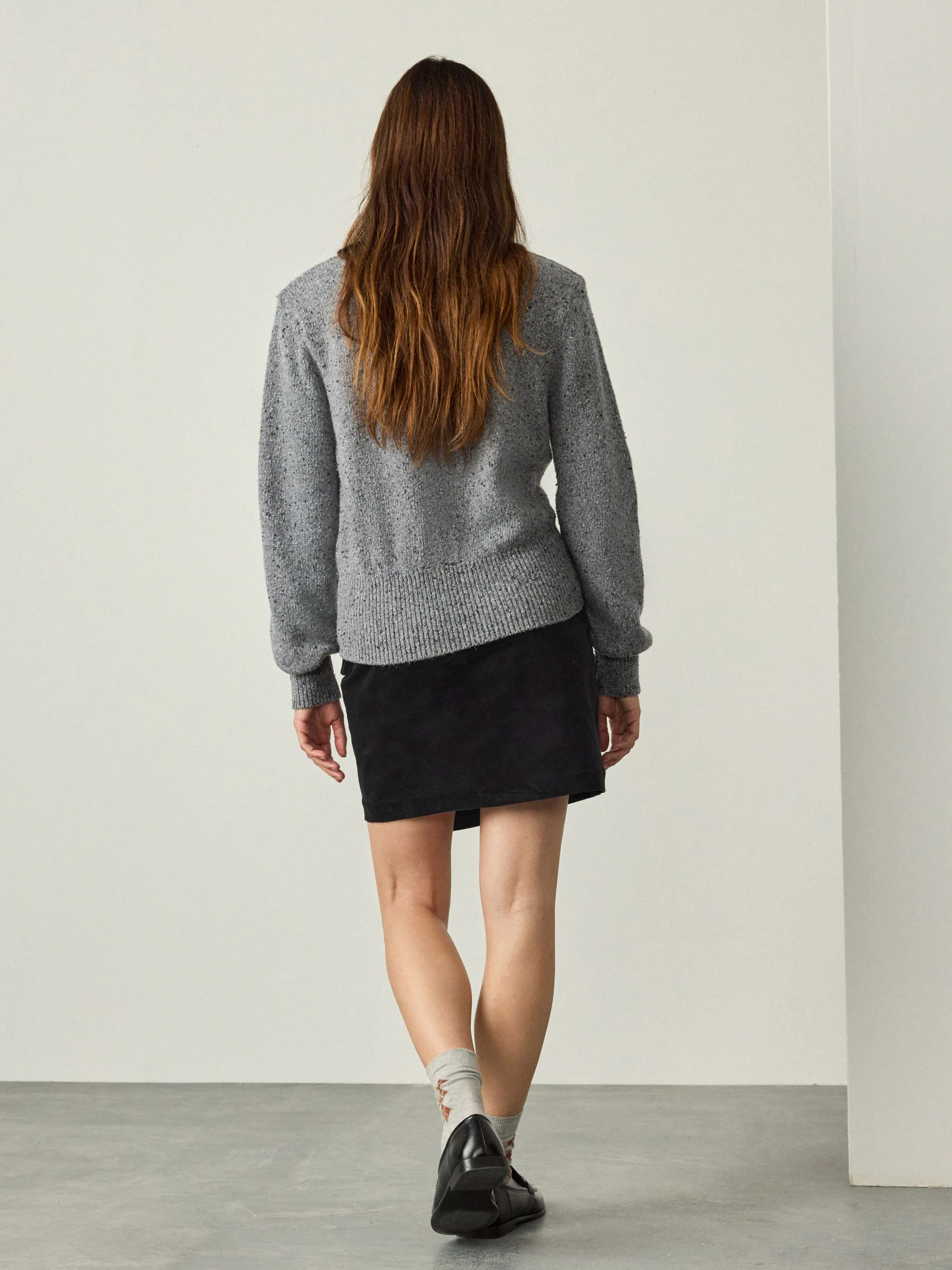 Zwart - Corduroy mini-wikkelrok