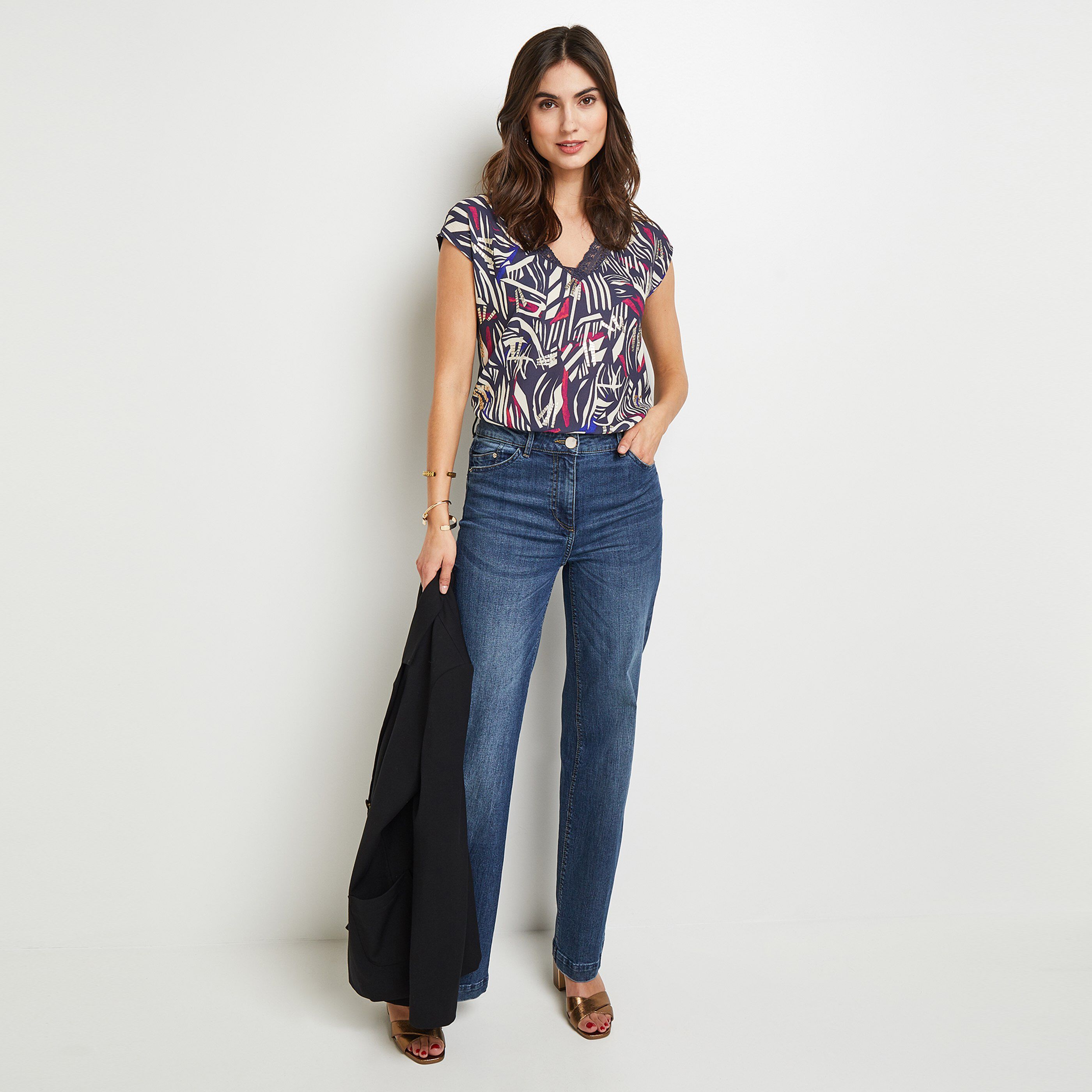 Tshirt imprimé femme - MARINE