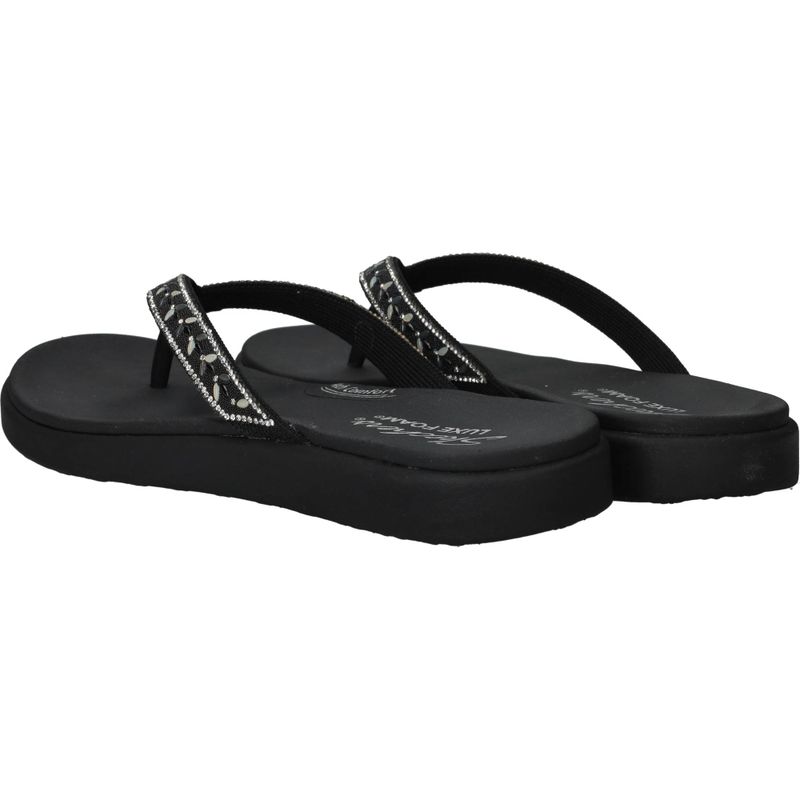 Skechers Meditation Luxe Slippers Zwart Dames