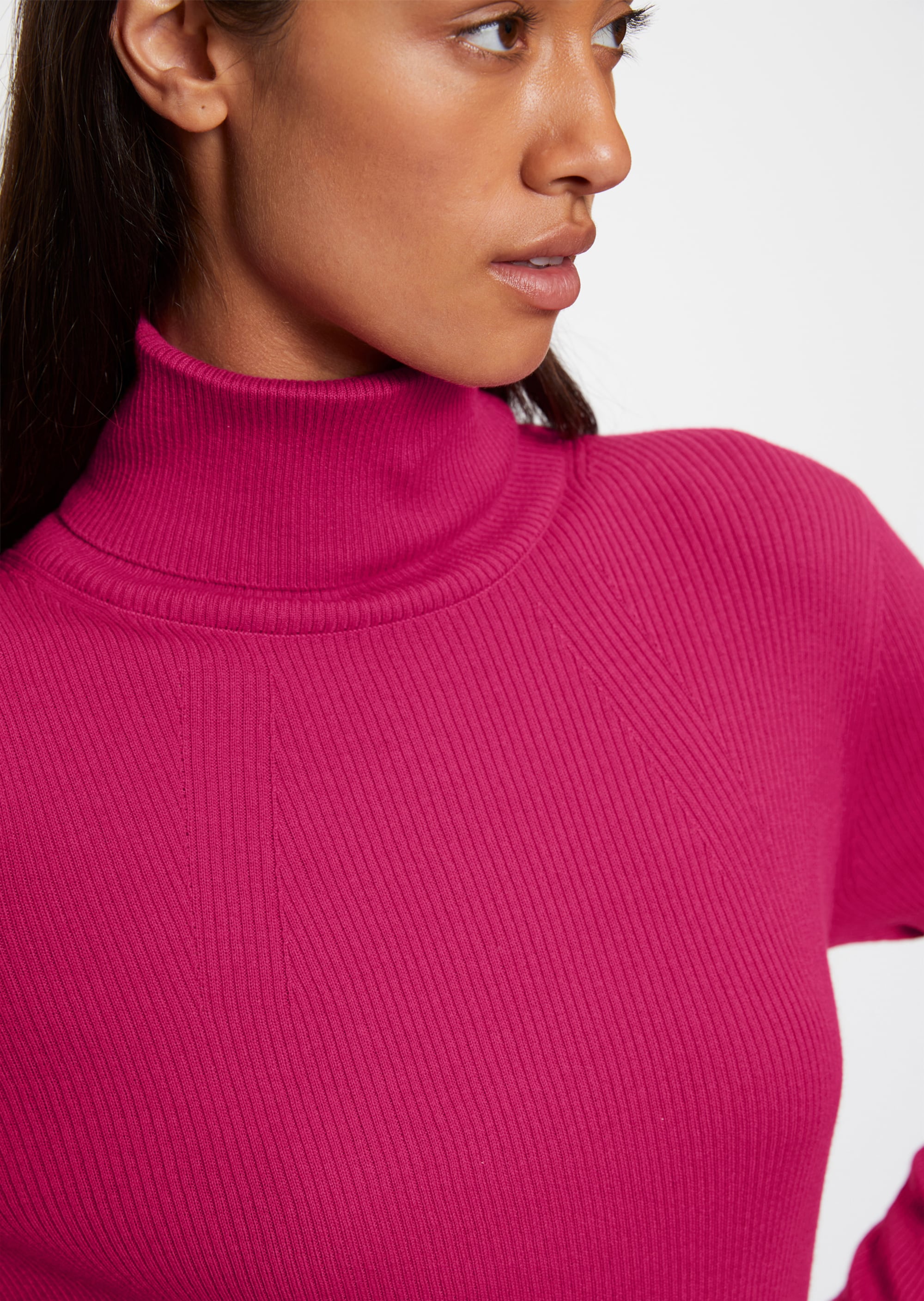 Rollkragenpullover slim aus Organic Cotton