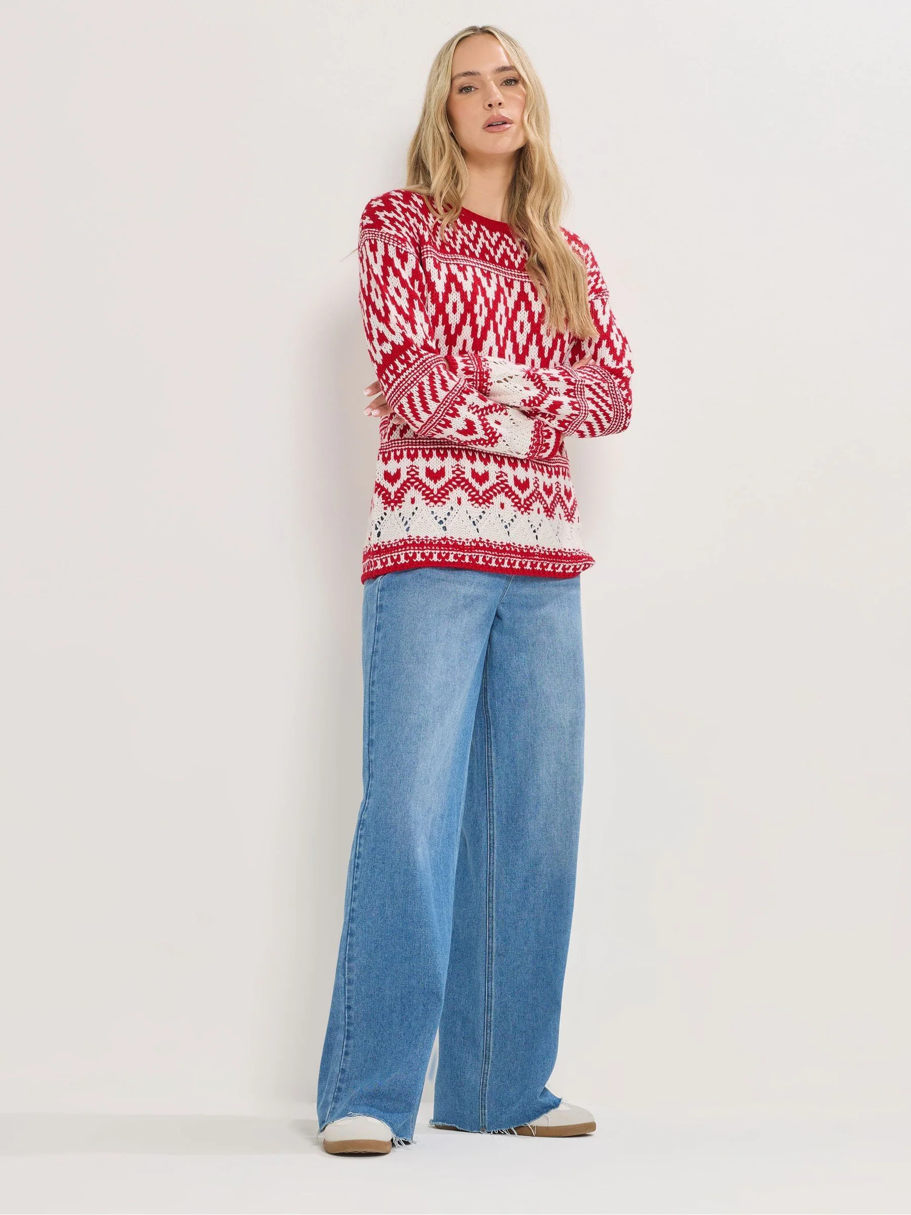 Rood - Long Tall Sally - Trui met fairislemotief