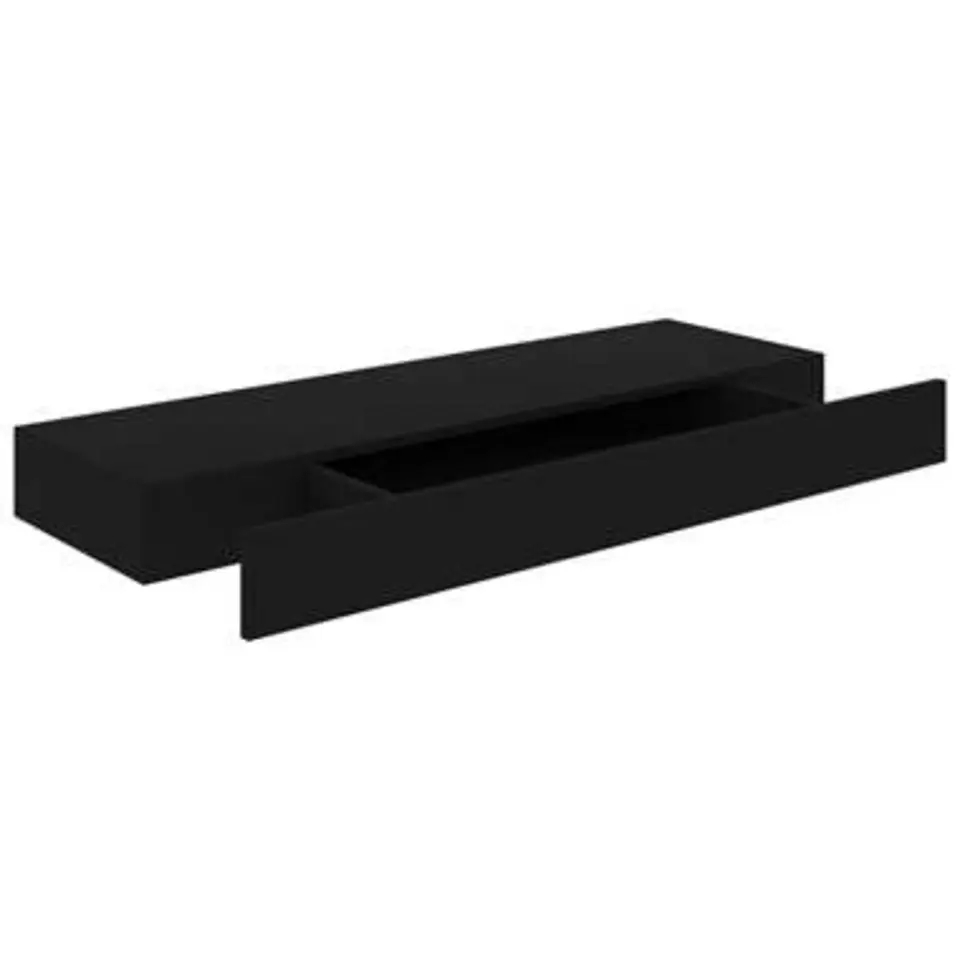 vidaXL - Wandschap - Zwart - MDF - 80 x 25 x 8 cm